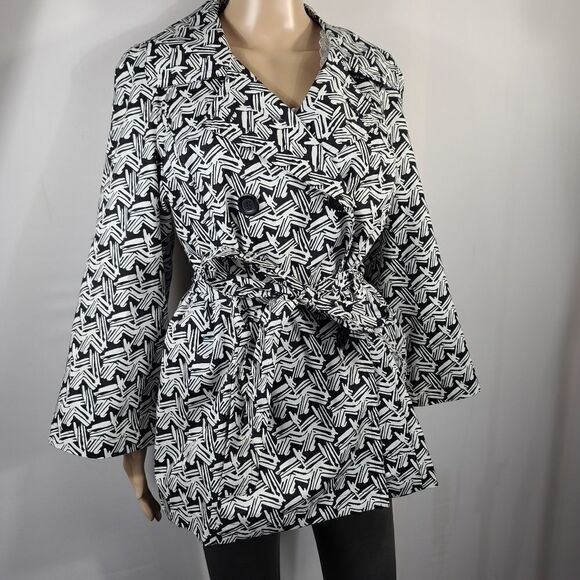 Style & Co double breasted black & white pea coat - Picture 11 of 12